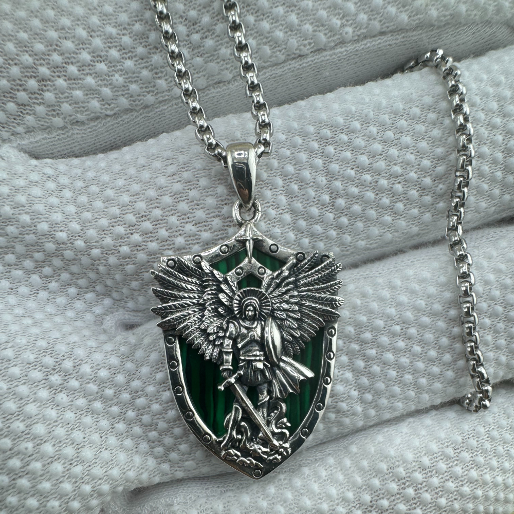 Saint Archangel Michael Pendant Silver 925 w/o Chain Color Saint Archangel Michael Pendant Silver 925 w/o Chain Color
